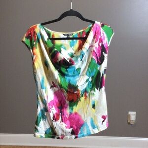 S NIC+ZOE Paint Floral MulticolorTop